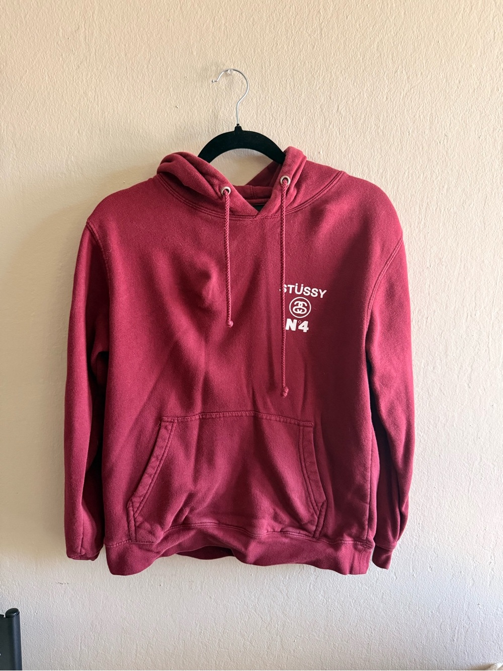 Stussy Wine Red Crewneck Hoodie Sweatshirt